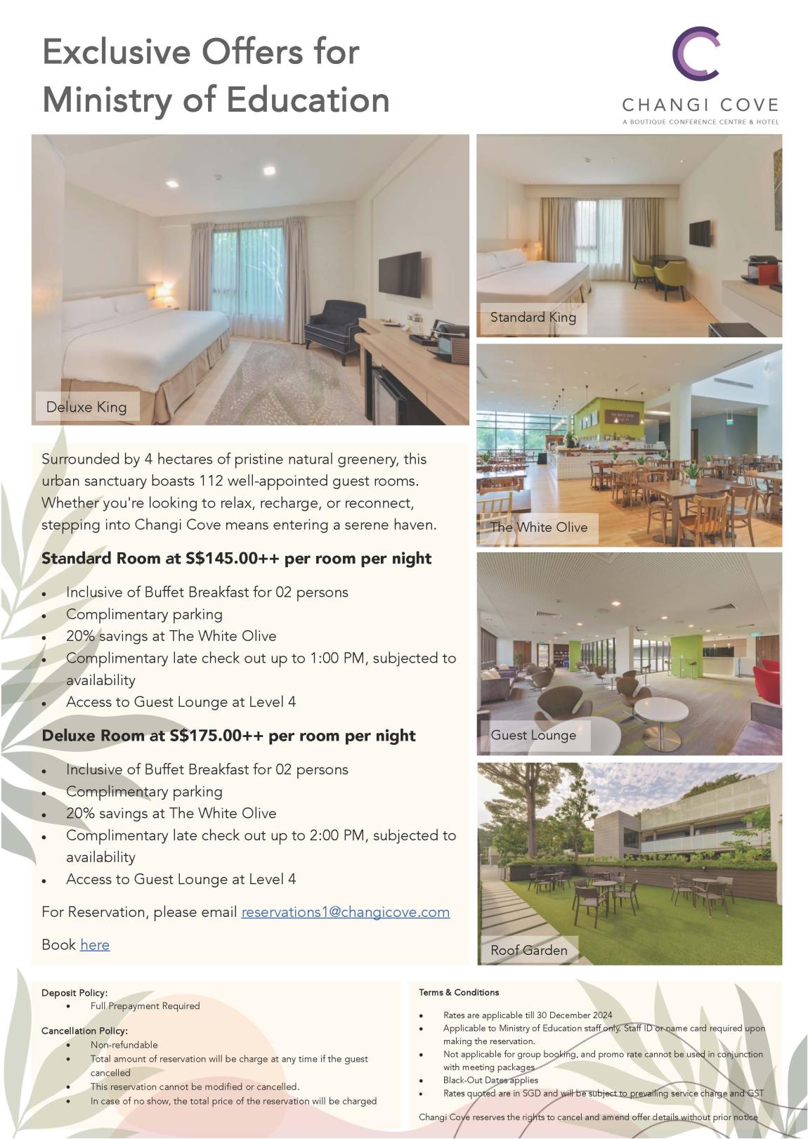 Changi Cove Staycation Offer valid from 1 Nov 2023 to 30 Dec 2024